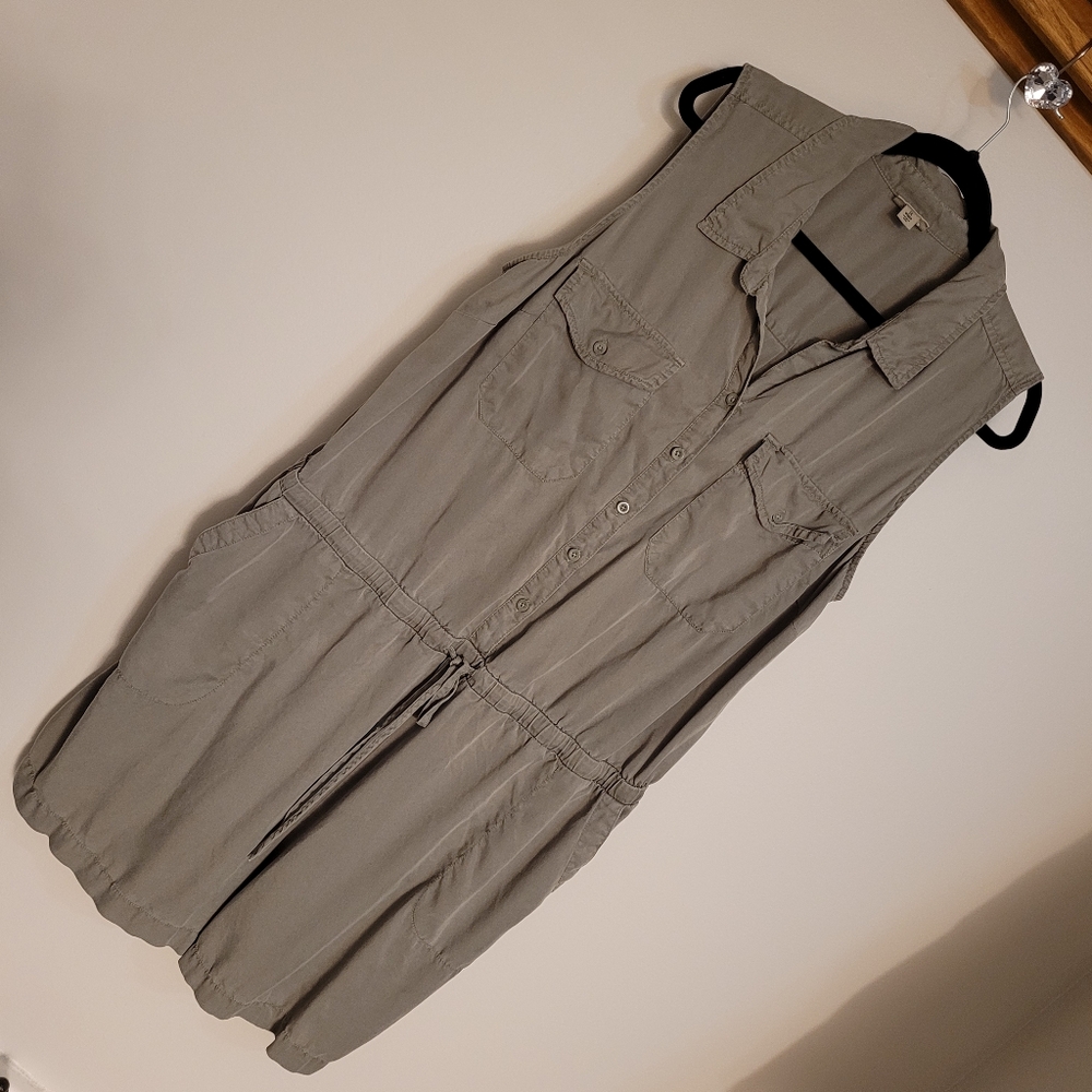 A.N.A. Sleeveless Button Down Belted Shorts Romper Sage Green 1X - Picture 2 of 13